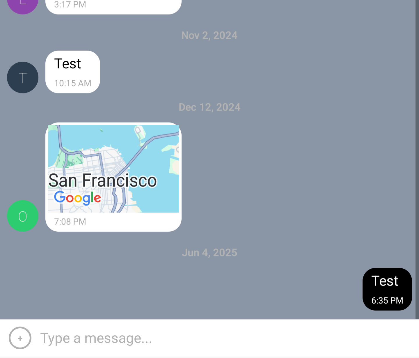 Screenshot of my chat app project